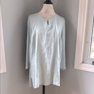 J Jill seafoam green/blue linen tunic top EUC size L